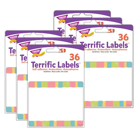 Trend Cheerful Stripes Terrific Labels, 216PK T68130